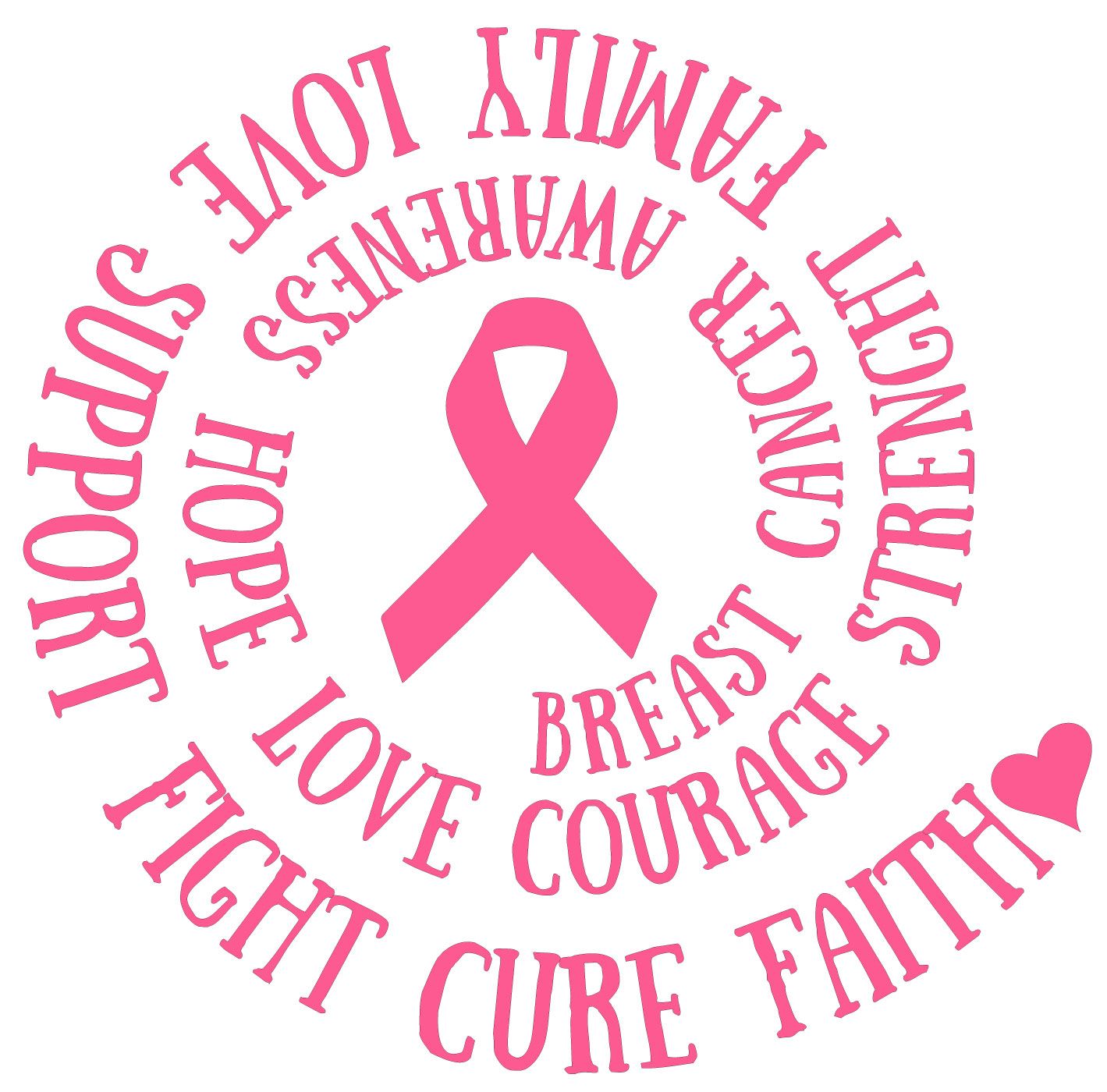 Breast Cancer Pink Ribbon Awareness and Support Design|D-378292