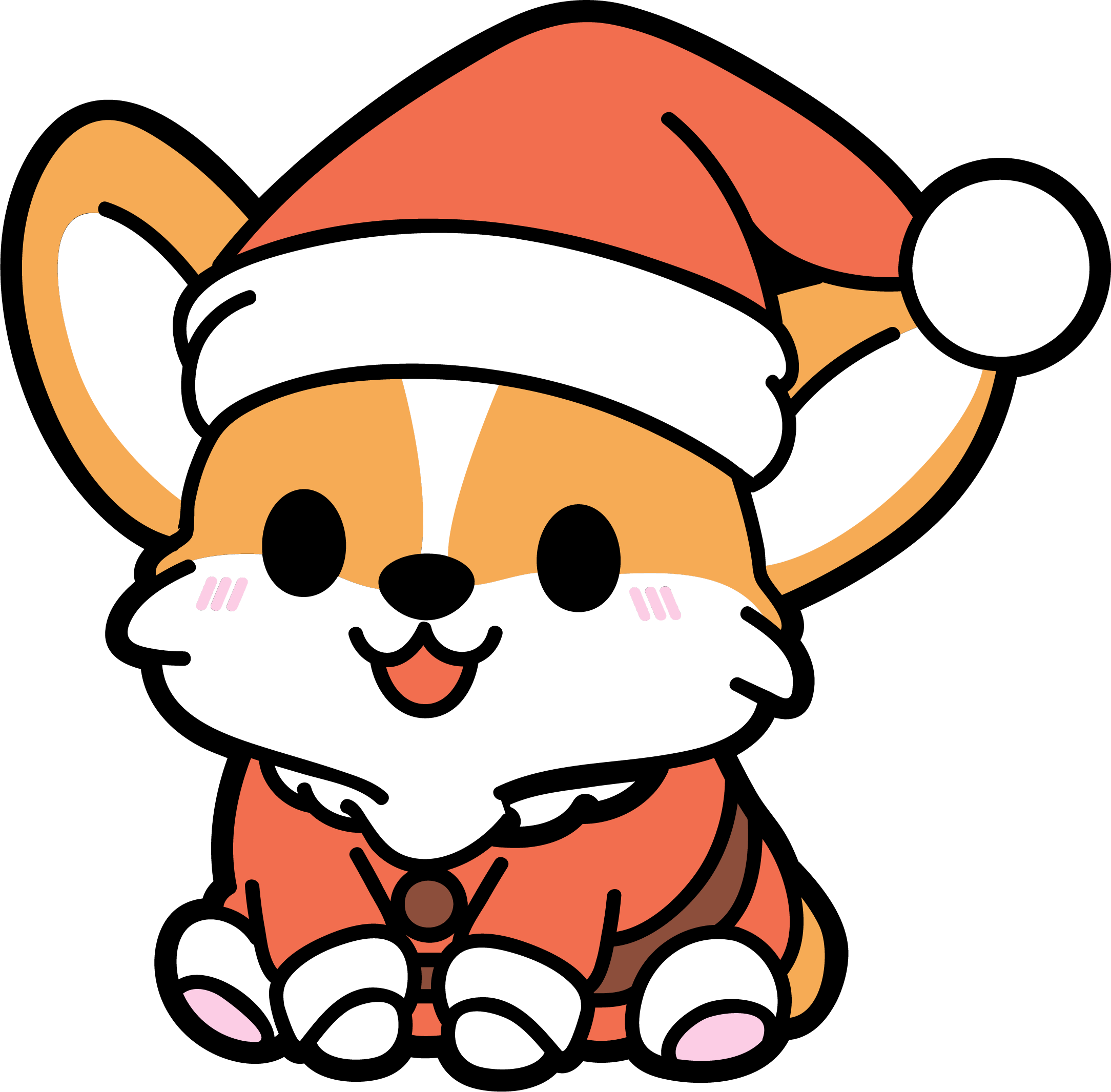cute christmas corgi in a santa costume D 1228367