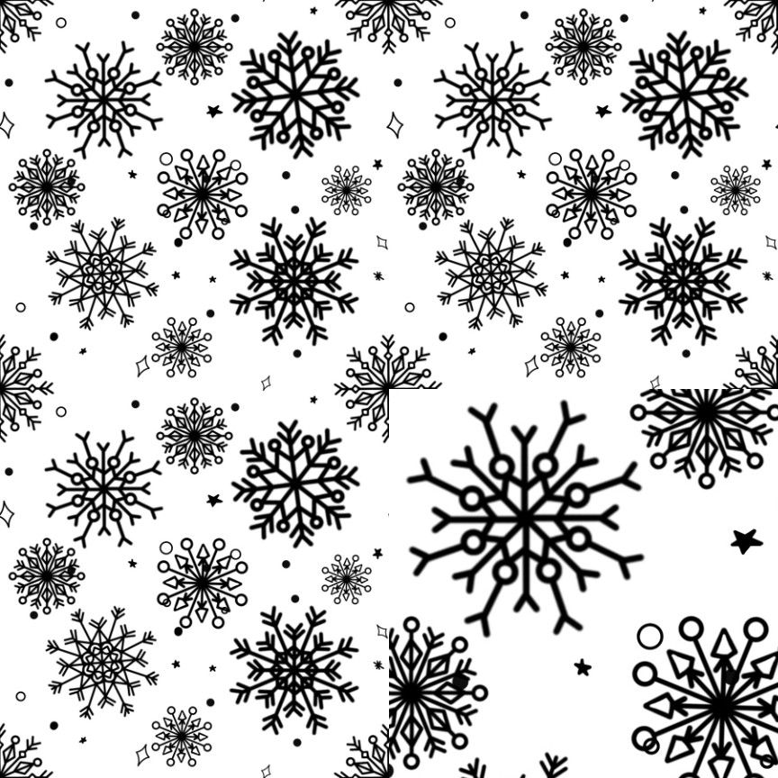Hand Drawn Black Snowflakes on White|D-1236183