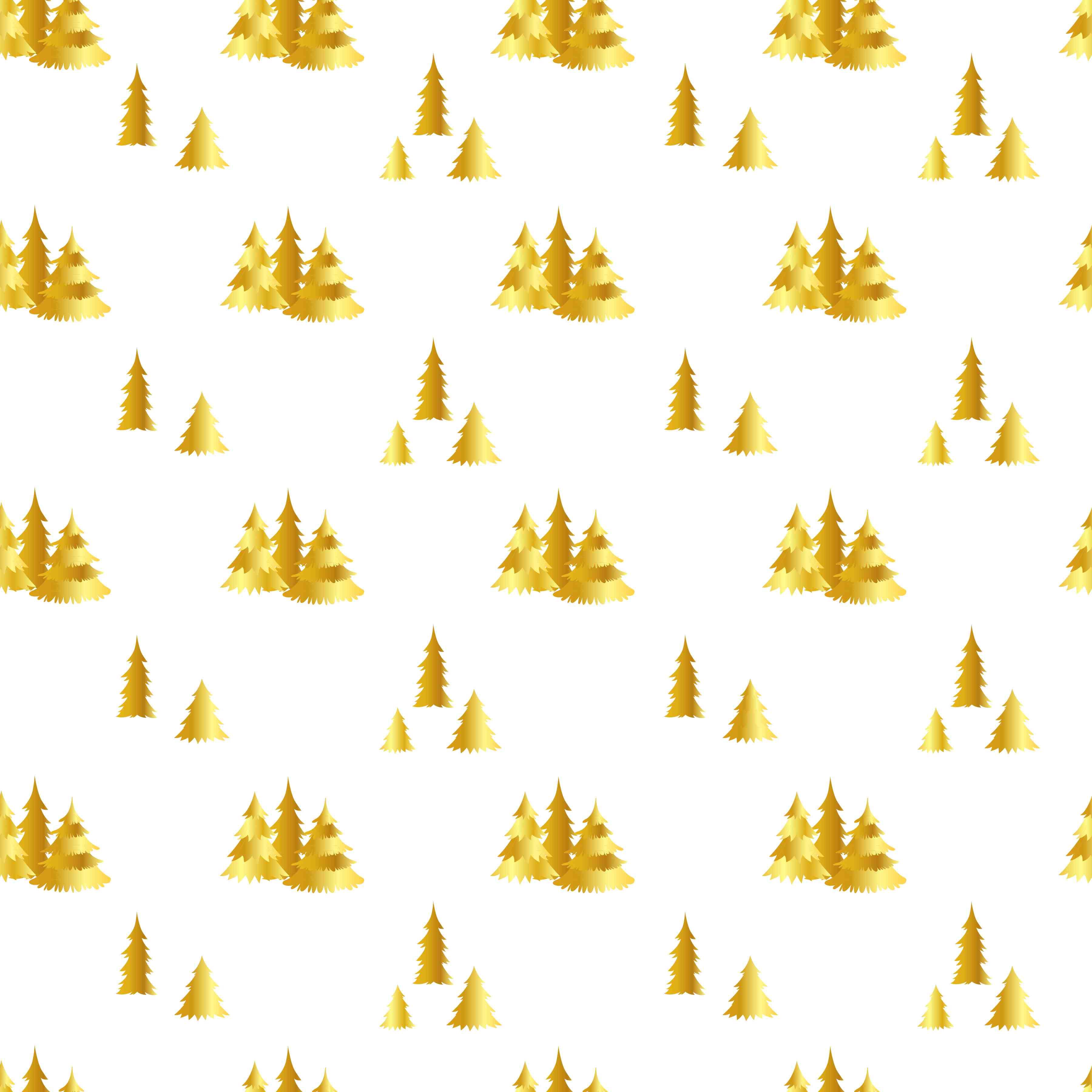 Pin Tree Pattern Gold Frame Sparkle Christmas—Gold Trees - White|D-1235696