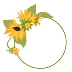 Sunflower Round Frame