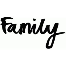family brushed lettering