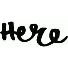 here brushed lettering