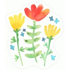 whimsical watercolor flowers