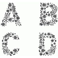 floral alphabet a-d