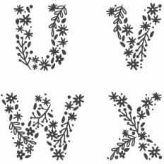 floral alphabet u-x