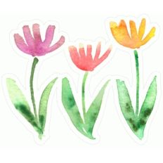 fun watercolor flowers
