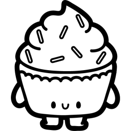 chibi cupcake outline