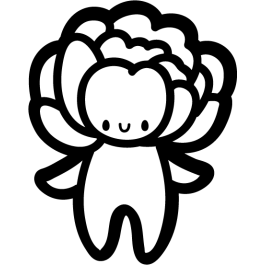 chibi peony outline