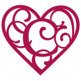 heart flourish monogram c