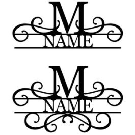 flourish monogram nameplate t