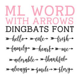 ml words with arrows dingbat