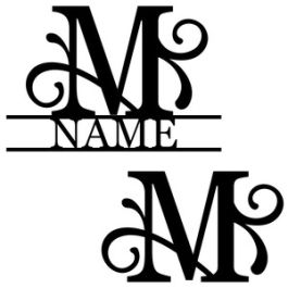 flourish monogram nameplate t