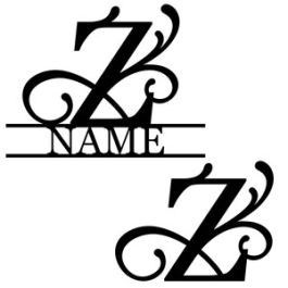 flourish monogram nameplate t