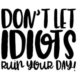 don't let idiots ruin your day quote