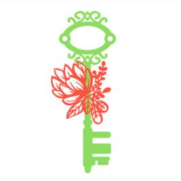 fancy key with flowers