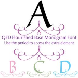 qfd flourished base monogram font