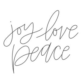 sketch handwritten joy love peace phrase