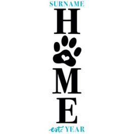 home paw print porch sign