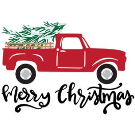 merry christmas vintage truck