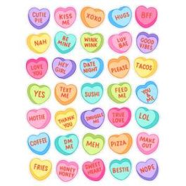 conversation heart stickers