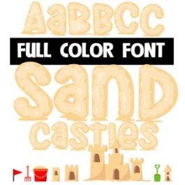 sand castles color font