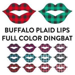 buffalo plaid lips full color dingbat