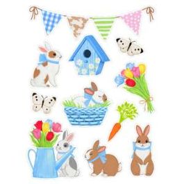 spring bunny stickers