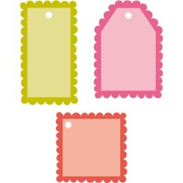 whimsical layered scallop tags