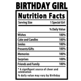 birthday girl nutrition label