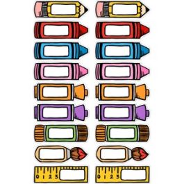 school supplies labels