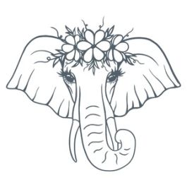 Elephant with wreath