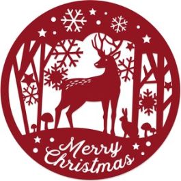 Merry Christmas Woodland Ornament