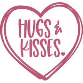 Hugs And Kisses Sketch Heart