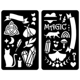 witchcraft magic stencils set