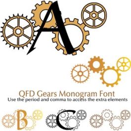 QFD Gears Monogram Font