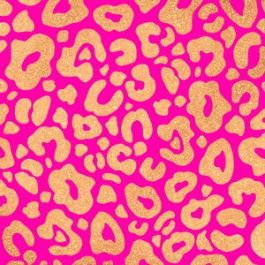 Gold Glitter and Pink Leopard Print Background Pattern