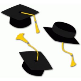 3 graduation caps