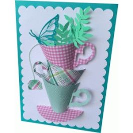 stacked teacups card