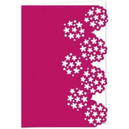 flowering cherry lace edged 7x5 card