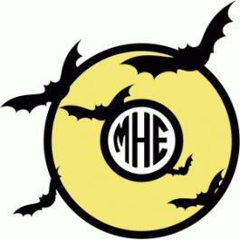 bat & moon monogram frame