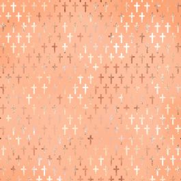 Peach and Gold Foil Cross Background