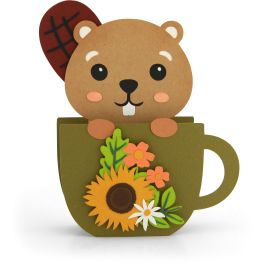 Box Card Teacup Fall Beaver|D-380572