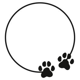 Paw Prints Circle Frame