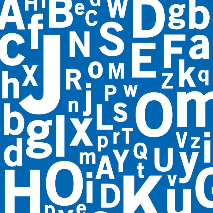 Blue Alphabet Background Pattern Printable Paper