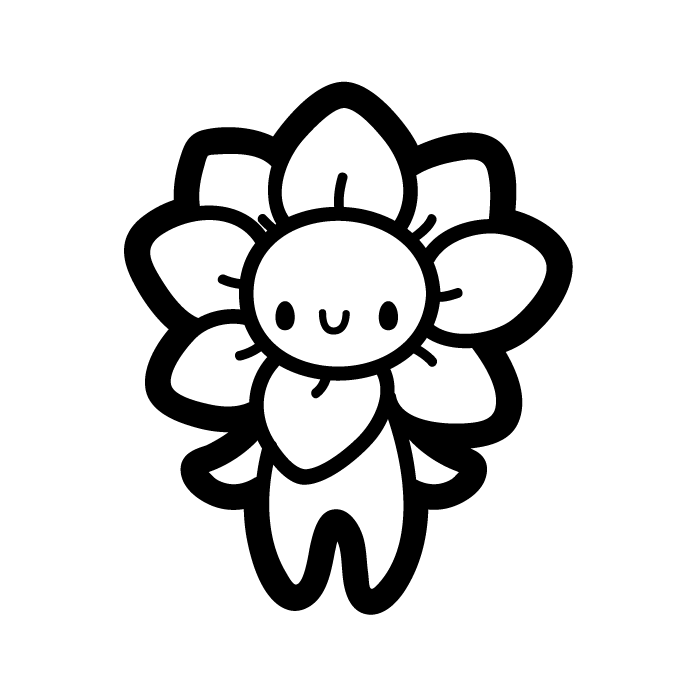 baby sun flower sprite outline