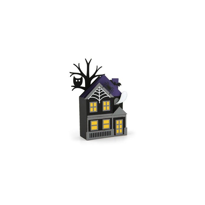 a2 shaped box card haunted house
