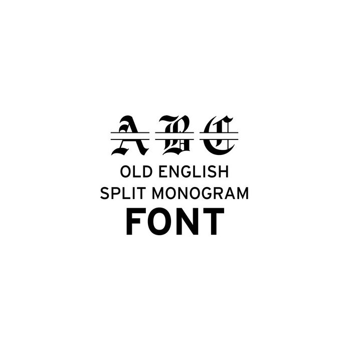 old english split monogram font