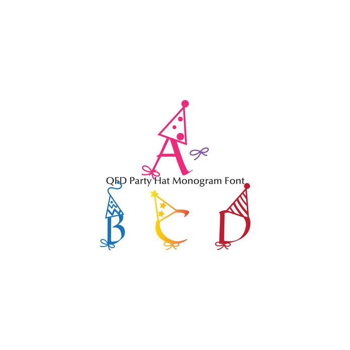 qfd party hat monogram font