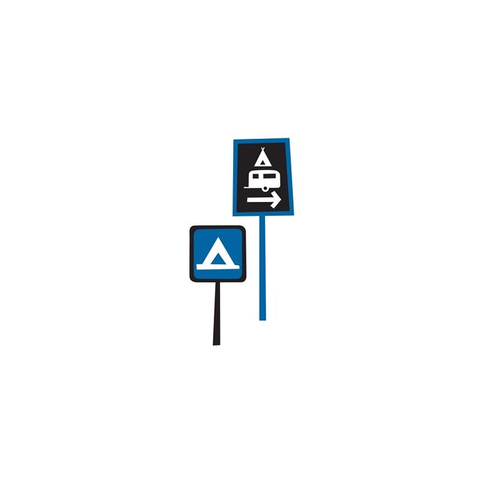 camping road signs